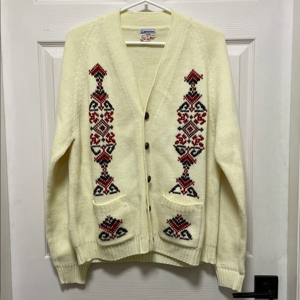 Laurentien | Woolco | Vintage | 1970’s | Knit | Button Down | Cardigan | Size L